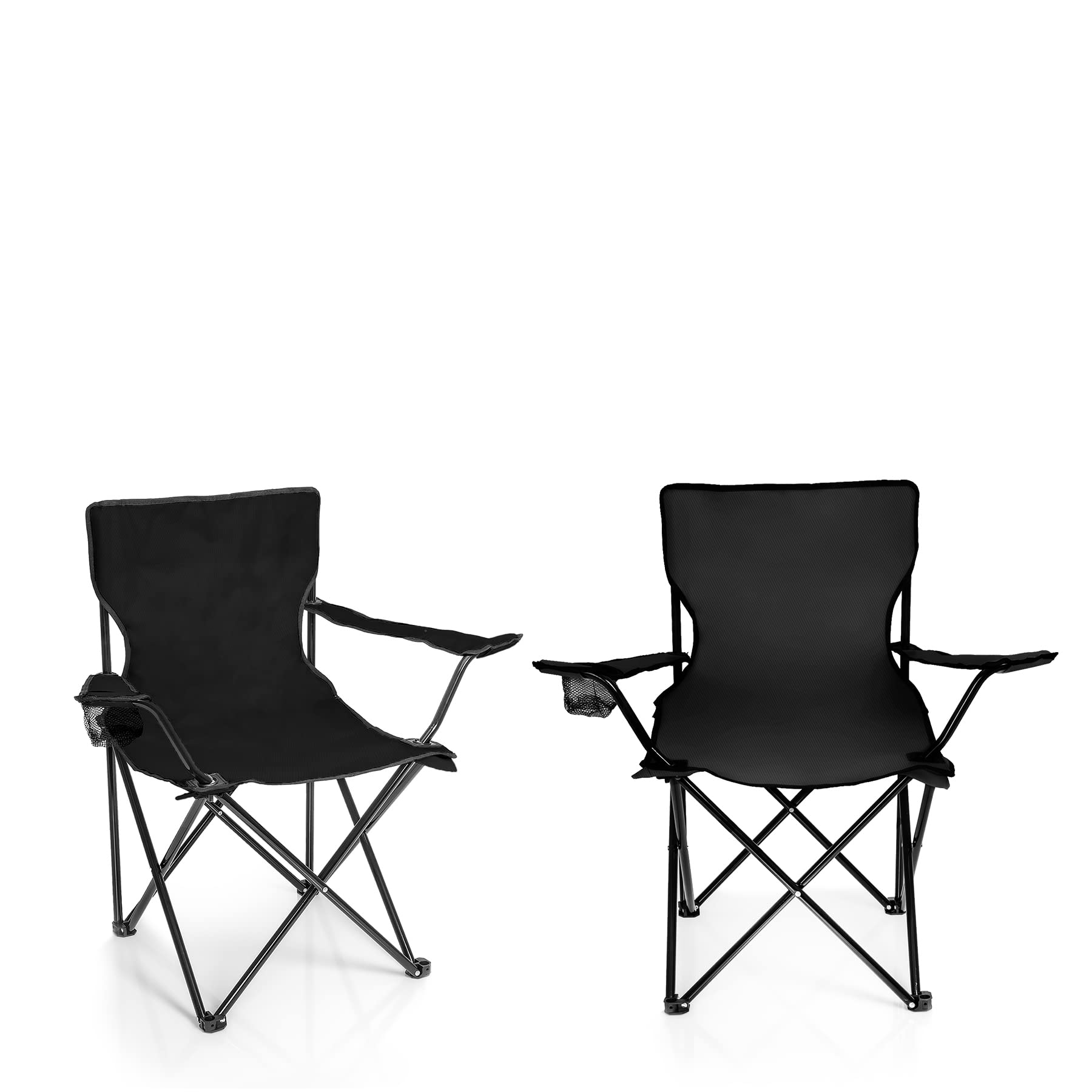 BigDean 2X Faltstuhl Campingstuhl Anglerstuhl mit Getränkehalter & Tragetasche - Anglersessel klappbar - Klappstuhl Gartenstuhl Faltstuhl Relaxsessel Angelsessel faltbar
