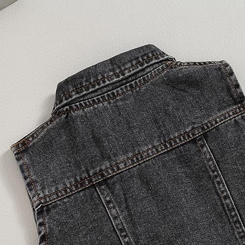 Ledy Champswiin Denim Vest Kids Girl Boy Fashion Coats Turn Dwon Collar Sleeveless Jackets Trendy Outwear4