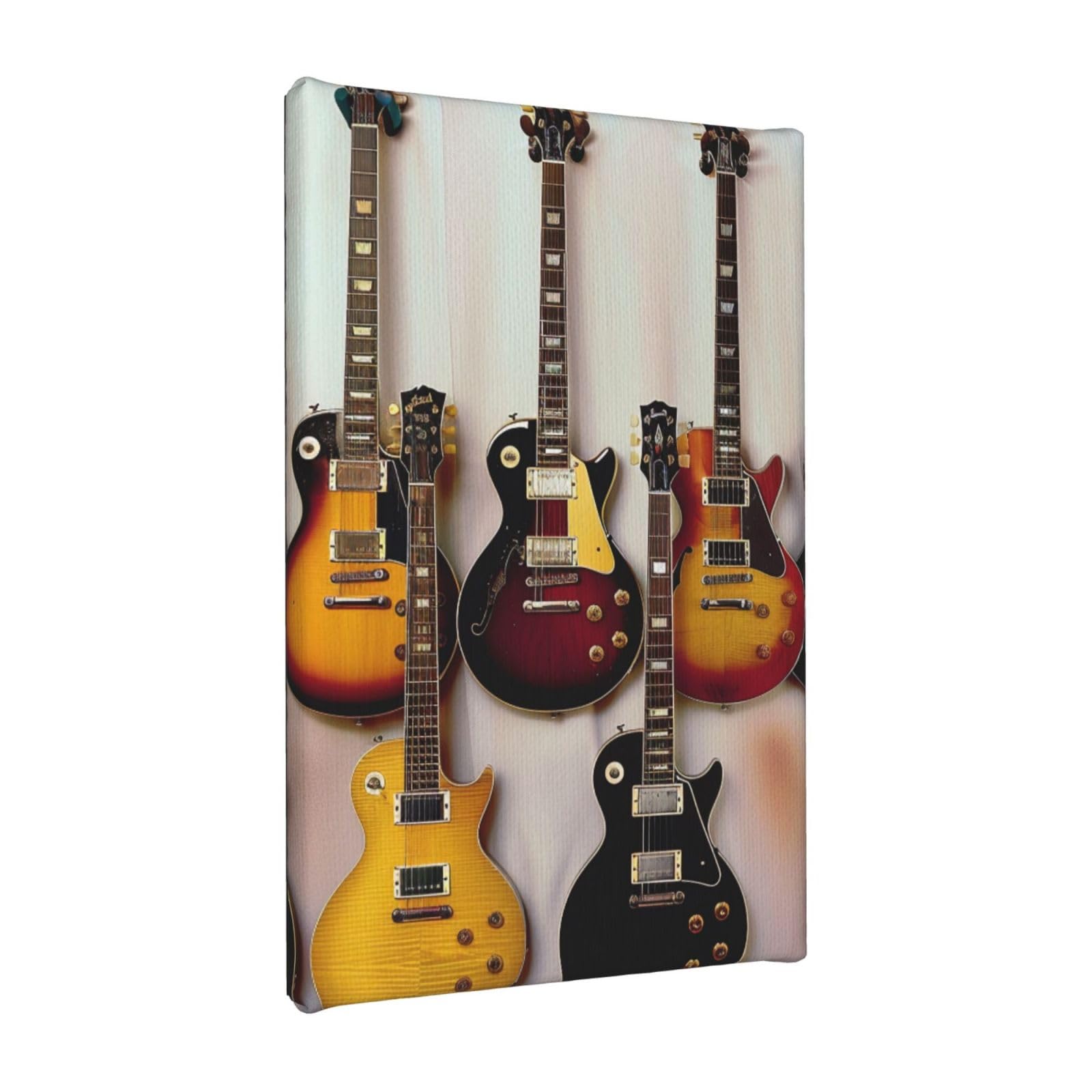 YKLJG Guitar Collection Printed Wall Art Canvas Painting 20x30 CM Wooden Framed Picture Painting Artwork Prints for Bedroom Kitchen Home Office Decor