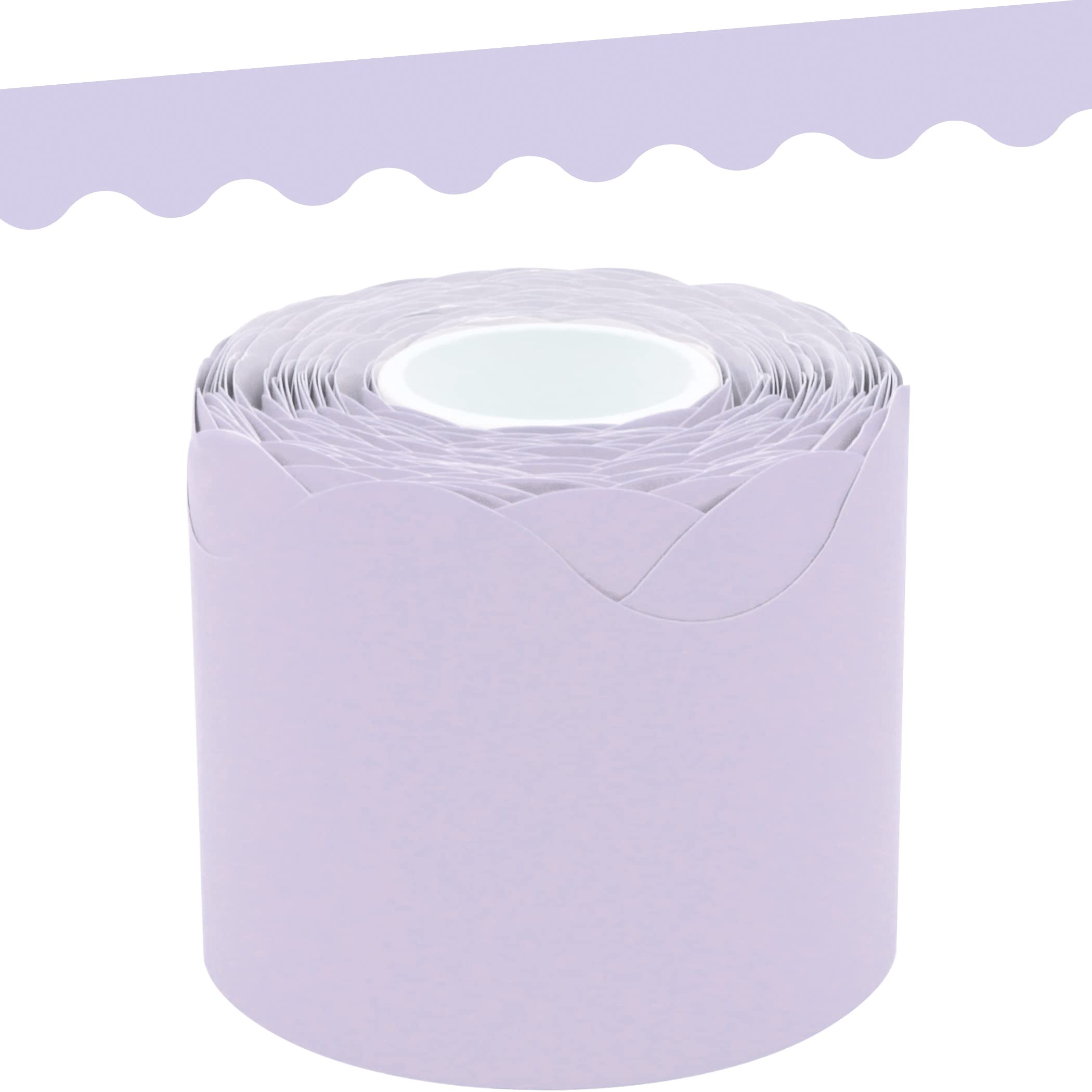 Teacher Created Resources Lavender Scalloped Rolled Border Trim - 50ft - Decorate Bulletin Boards, Walls, Desks, Windows, Doors, Lockers, Schools,