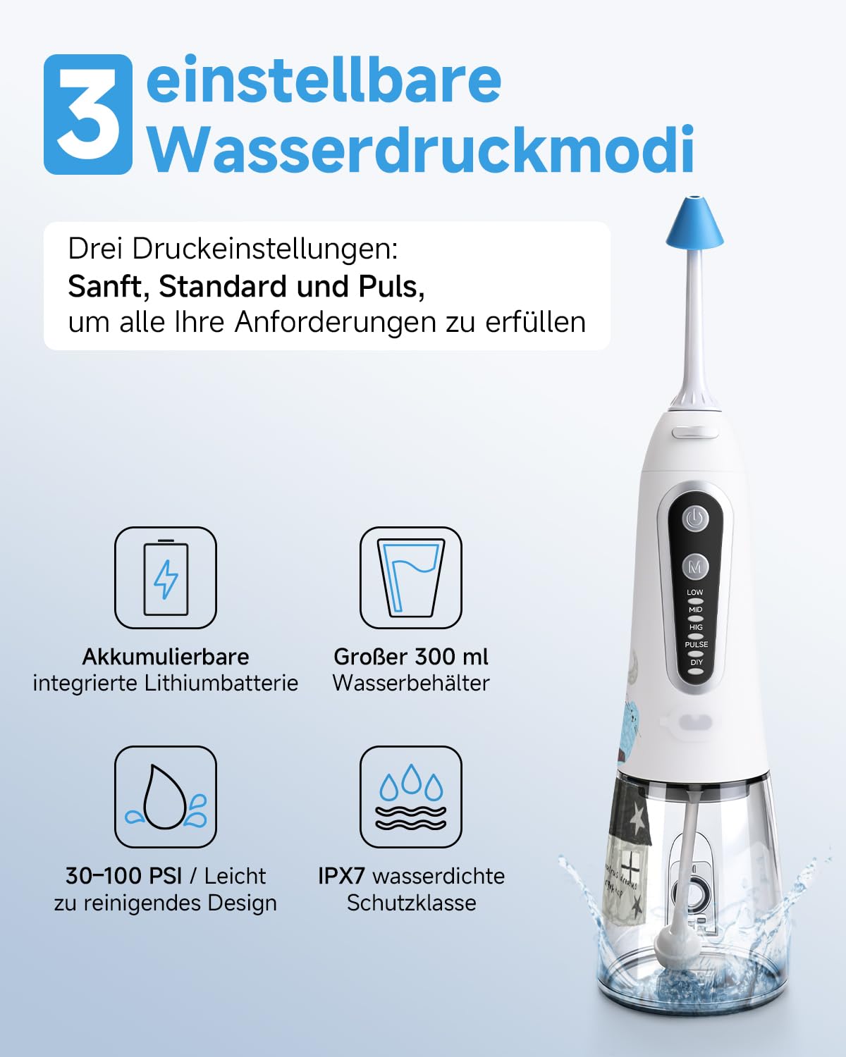 Kabelloser Elektrischer Nasendusche |Für Erwachsene & Kinder | Zur täglichen Nasenpflege bei verstopfter Nase und Nebenhöhlenbeschwerden | Akku-Modell, lange Laufzeit