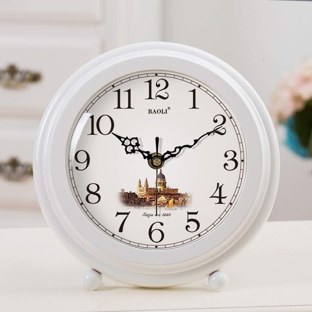 Retro Desk Clock Retro Table Clock/Deskclock -European Solid Wood Clock Simple Living Room Silent Table Clock Modern Bedroom Creative Pendulum Clock Table Clock