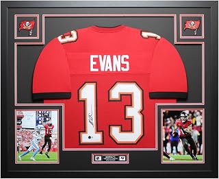 Mike Evans Framed Red Jersey Signed