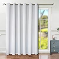 Vista 50 de BGment Cortina de puerta corredera de moda de 100 x 84 pulgadas, cortinas opacas térmicas anchas para oscurecer la habitación, cortina divisora