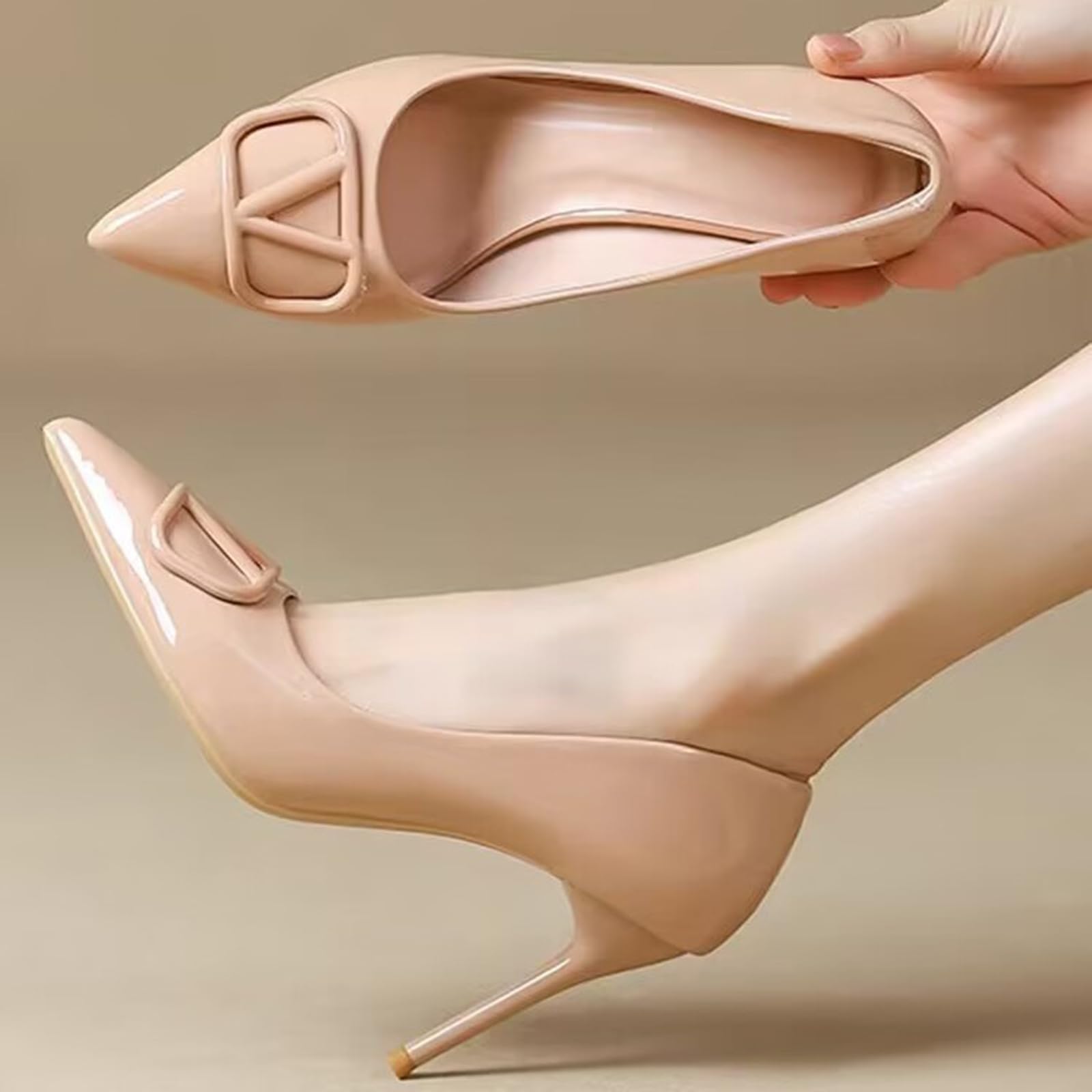 Scarpe da Donna Chiuse a Punta Scarpe da Sposa con Tacchi Alti 3.14 Pollici