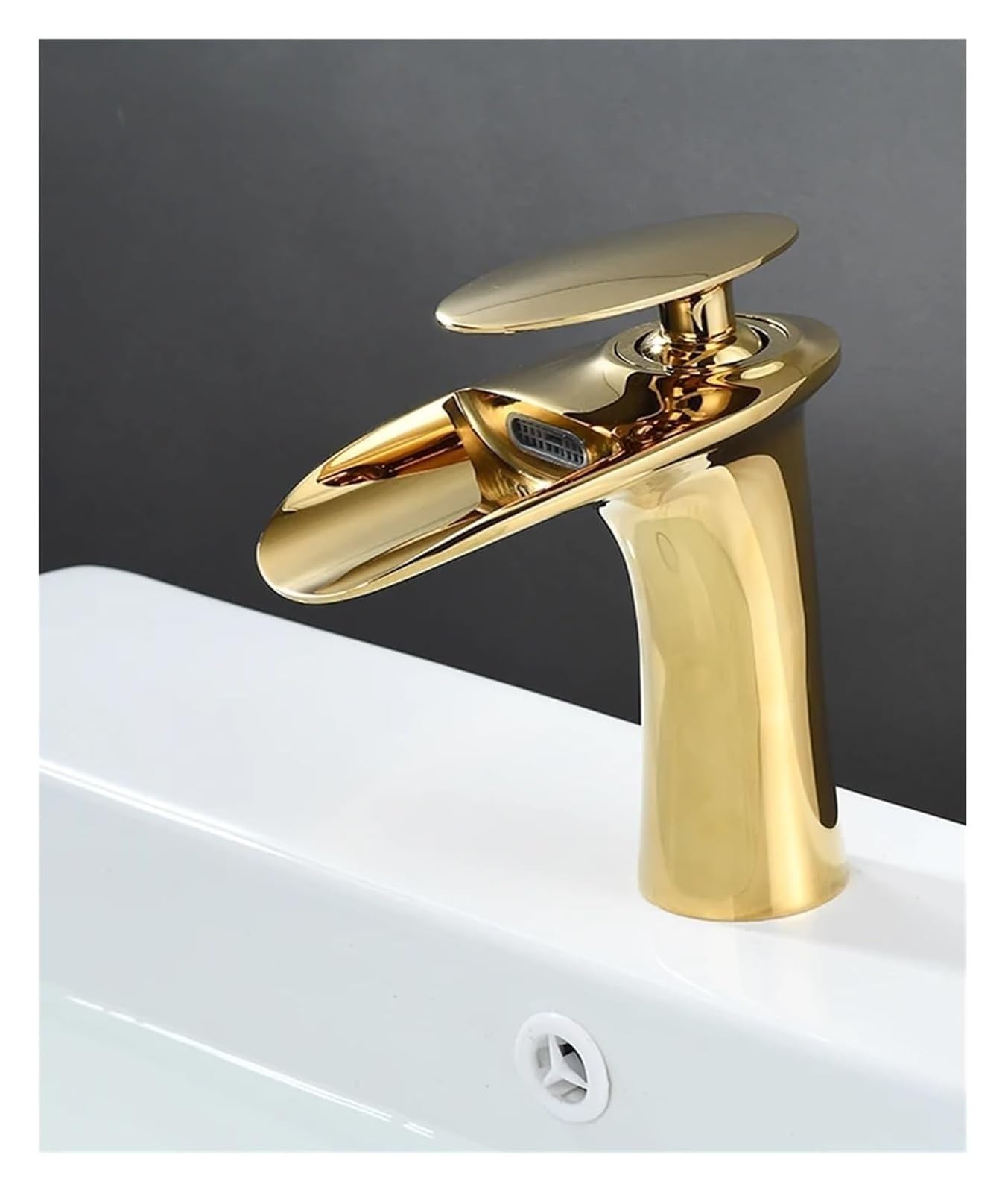 Lyvqzpwlr G Bathroom Basin Pillar Taps, Allcopper Antiqueretro Basin Faucet Multicolor Waterfall Coldhot Bathroom Cabinet Kitchen(G)