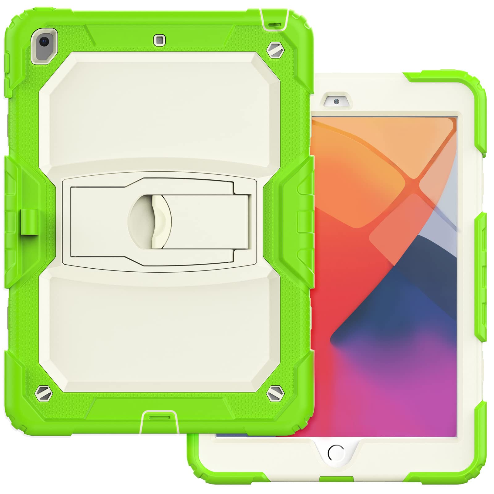 iPad mini6 with Support, Durable, Hybrid, Shockproof, Resistant, Silicone Protective Case for Three Layers for Kids (Aciano Blue)