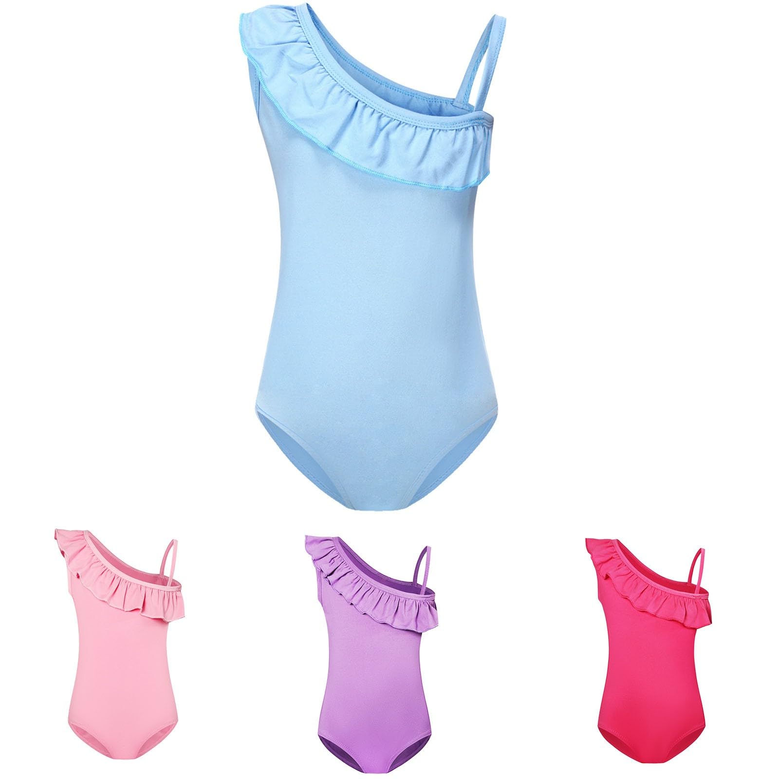 Generisch 2026 Traje de baño para niña, color sólido, para niños y adolescentes, verano, playa, piscina, bañadores