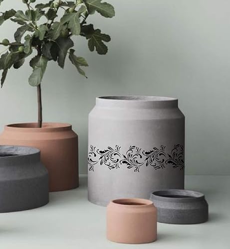 Miniatura 2 de CrafTreat Plantillas florales reutilizables para pintar en madera, lienzo, papel, tela, piso, pared y azulejos, borde de 5 a 3 x 12 pulgadas,