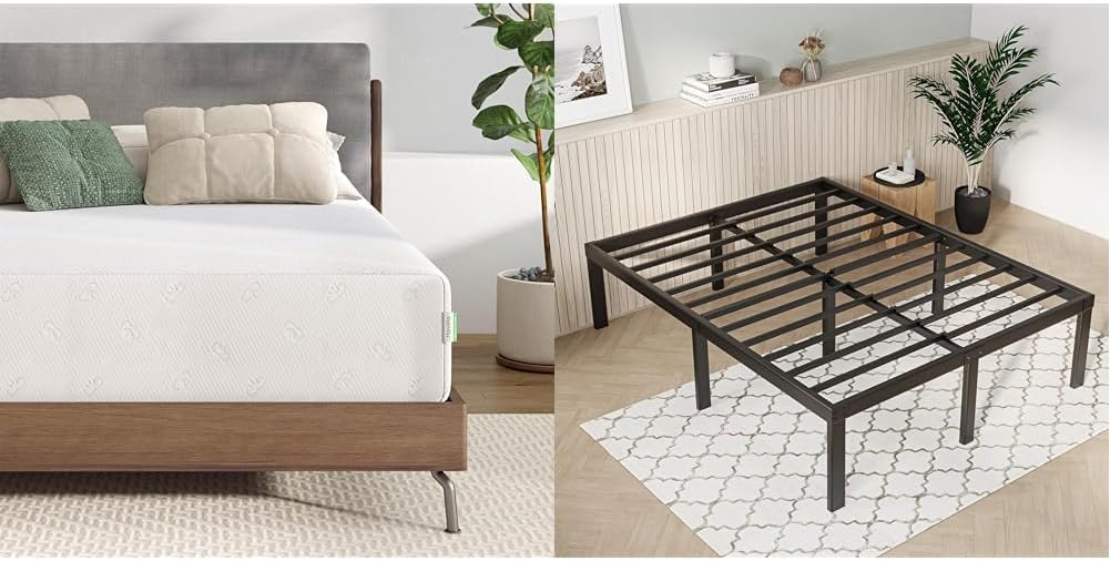 Novilla Full Mattress, 10 Inch Memory Foam Mattress Full Size WithComfort Foam & Full Size Bed Frame - 14 Inch Metal Platform Bed Frame Full Size with Storage Space Under Bed