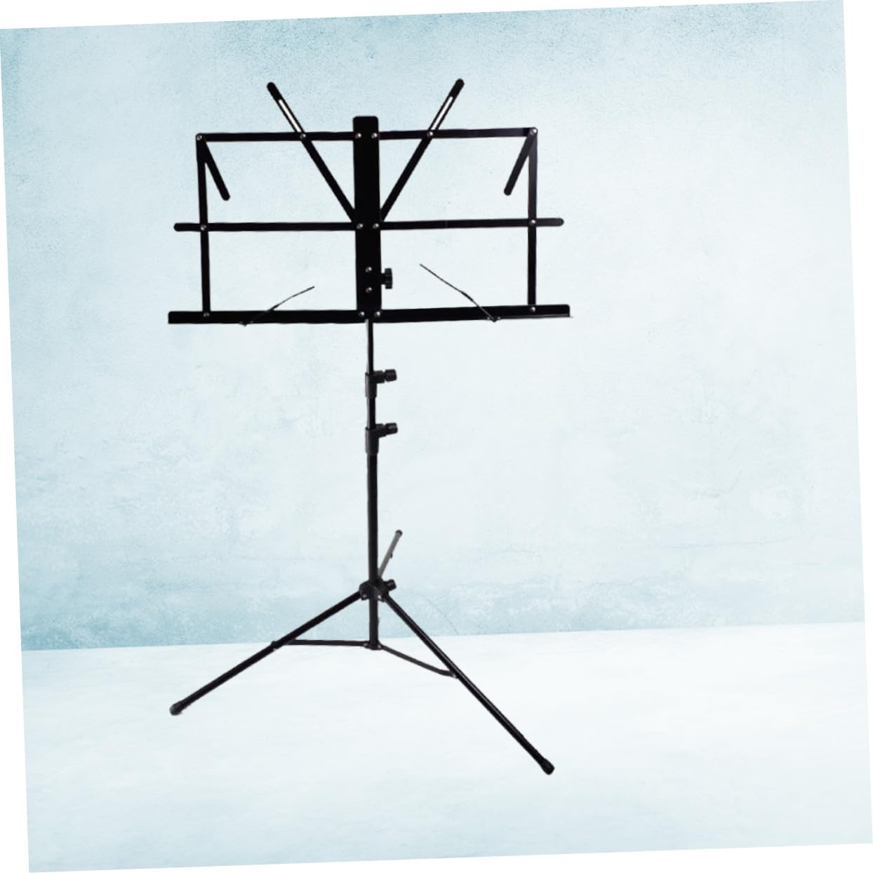 Leggio Musicale Pieghevole in Metallo Regolabile per Spartiti Supporto Robusto con Piedini Antiscivolo Leggero e Facile da Trasportare per Chitarra e Violino Nero
