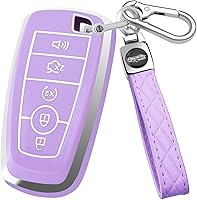 Vista 12 de Funda para llavero Ford con llavero, funda protectora para Ford Explorer Fusion Escape Edge Expedition Maverick Mustang Bronco F150 F250 F350 F450