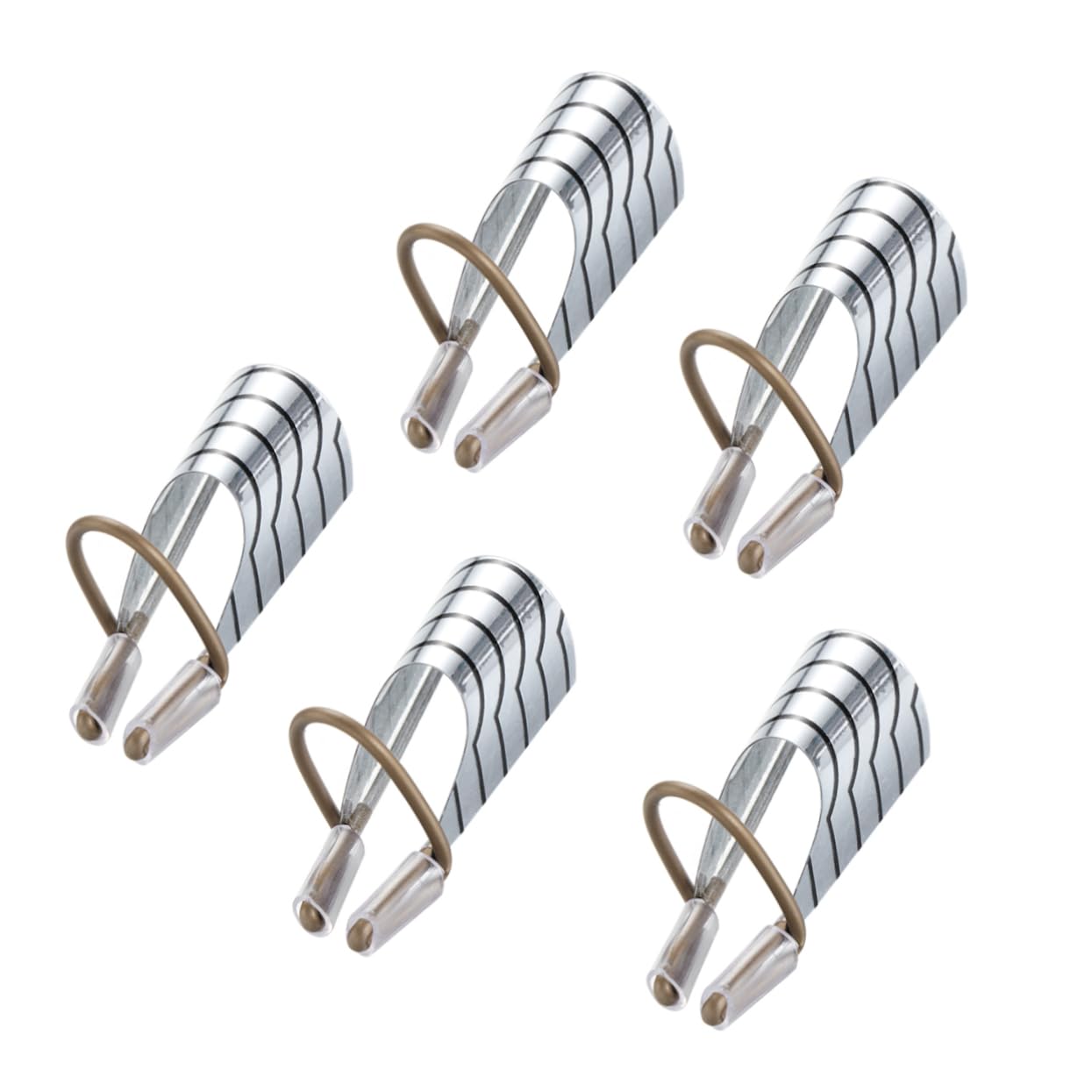 Mikinona 15pcs Fingernail Extenders Press Nails French Tip Boards Nail Art Foil Silver Rhinestones