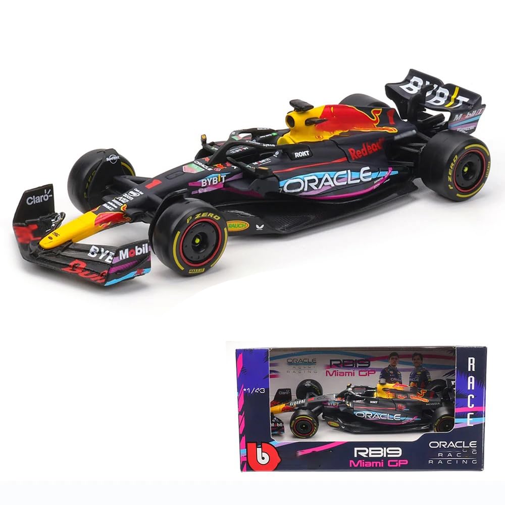 1:43 F1 Racing RB19 Miami GP 2023 1# Max Verstappen 11# Sergio Perez Alloy Car Die Cast Model (RB19 Miami GP 1#)