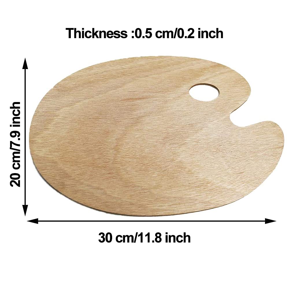 15er-Set Holz-Malpaletten Oval Mit Daumenloch – Für Öl-, Acryl- & Aquarellfarben, 30,5 X 40,6 Cm