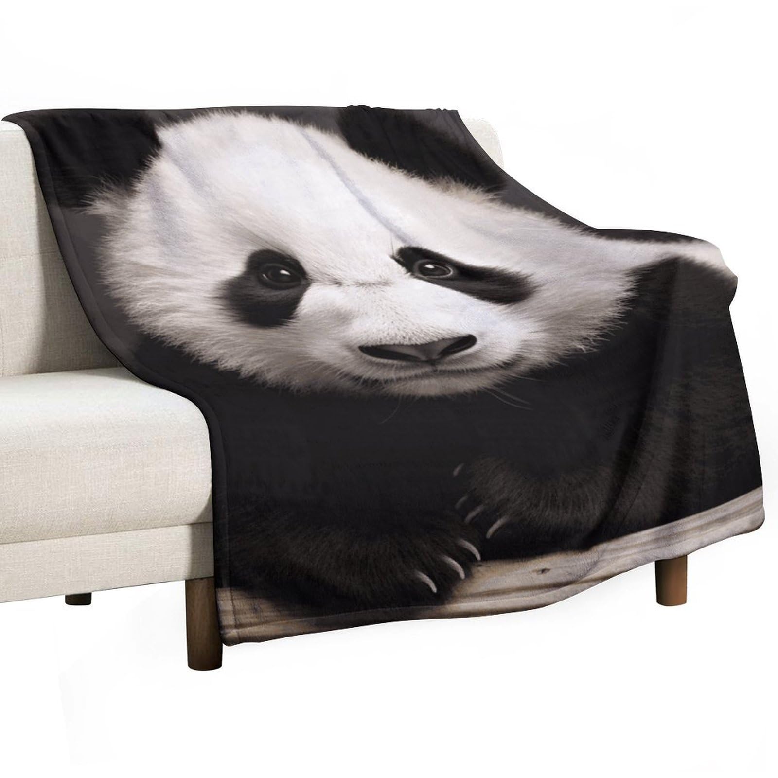 Couverture polaire super douce motif panda thermique pour lit et canapé