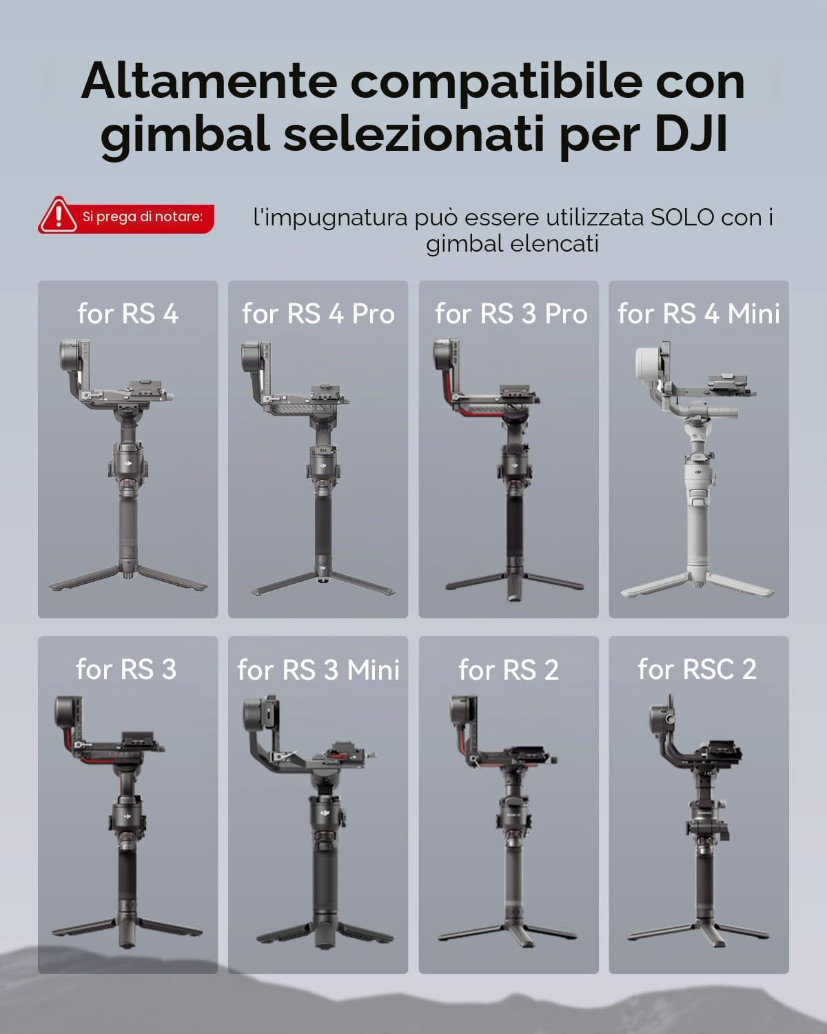 (Nuova Versione) SMALLRIG Impugnatura Regolabile per DJI RS 4 mini/Pro/RS 4, RS 3 mini/Pro/RS 3, RS 2 / RSC 2, Carico 8 kg / 17,6 LB, Impugnatura Ergonomica per Riprese ad Angolo Basso - 3028D