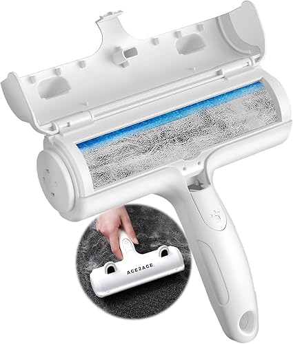 ACE2ACE Pet Hair Remover, Reusable Lint Roller for Cat and Dog Hair, White