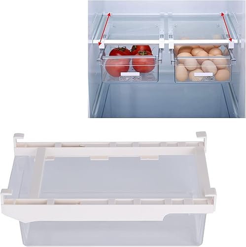 Organizador de cajones para refrigerador, contenedores organizadores de refrigerador, estante extraíble, organizador transparente, soporte para