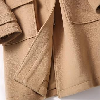 ANMIDA Women's Wool Duffel Coat, Outerwear, Long Coat, Duffle Coat, Elegant, For Work or School Commutes, Autumn and Winter