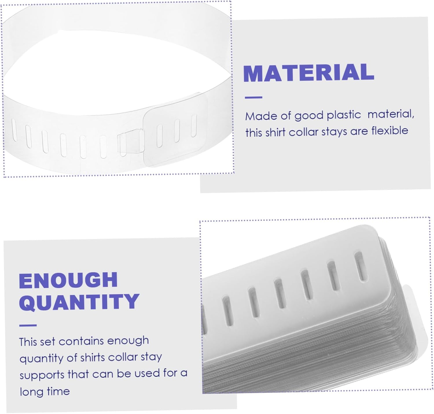 Ipetboom 100pcs Collar Stays Small Men Shirts Clear Shirt Stays Support Dress Shirt Fixing Collar Stays Shaper Fake Inserts Collar Tabs Clothes Stay Belt Collar Shaper Transparent Plastic