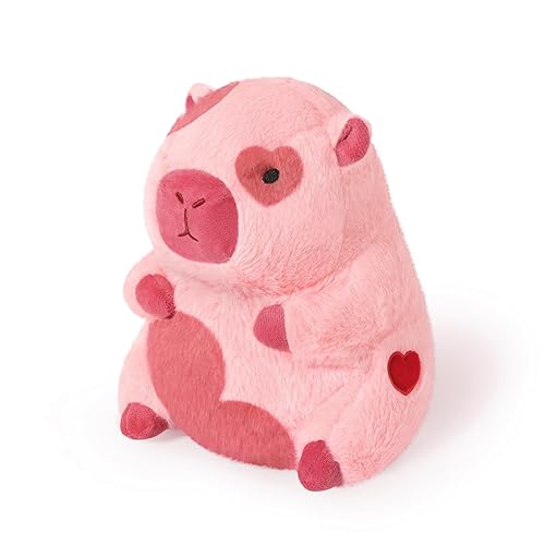 Ditucu Original Loving Capybara Plush with Red Heart 11 inch Cute Capibara Stuffed Animal for Romantic Sweet Valentine's Day Gifts Soft Plushies Toys for Kids Girlfriend Pink - Pink Capybara