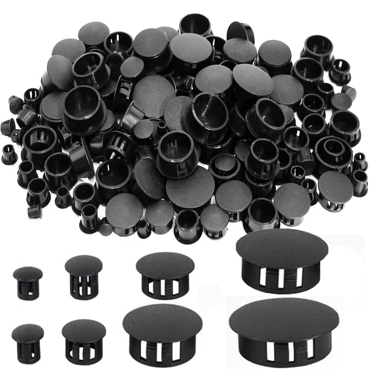 Schwarze Abdeckkappen für Bohrlöcher Set,130 Stück Abdeckkap