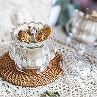 Vista 82 de Colorful Crystal Glass Candy Snack Barrel Storage Jar Embossed Luxury Cookie Buffet Canister With Lids Jewelry Box Jar Biscuit Containers
