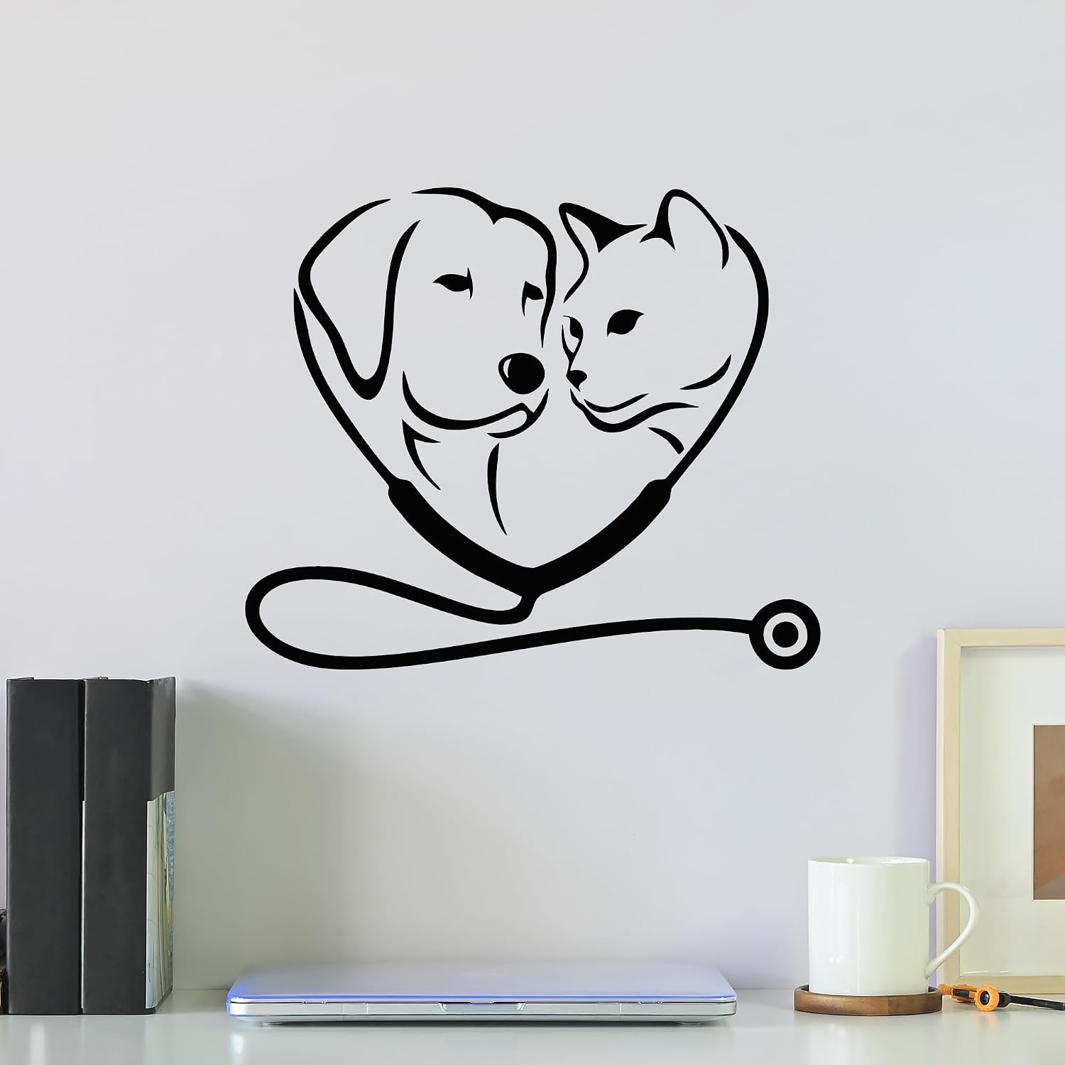 Vinyl Wall Decal Home Animals Pet Horse Dog Cat Veterinary Clinic Stickers Mural Large Decor (g8051) Black
