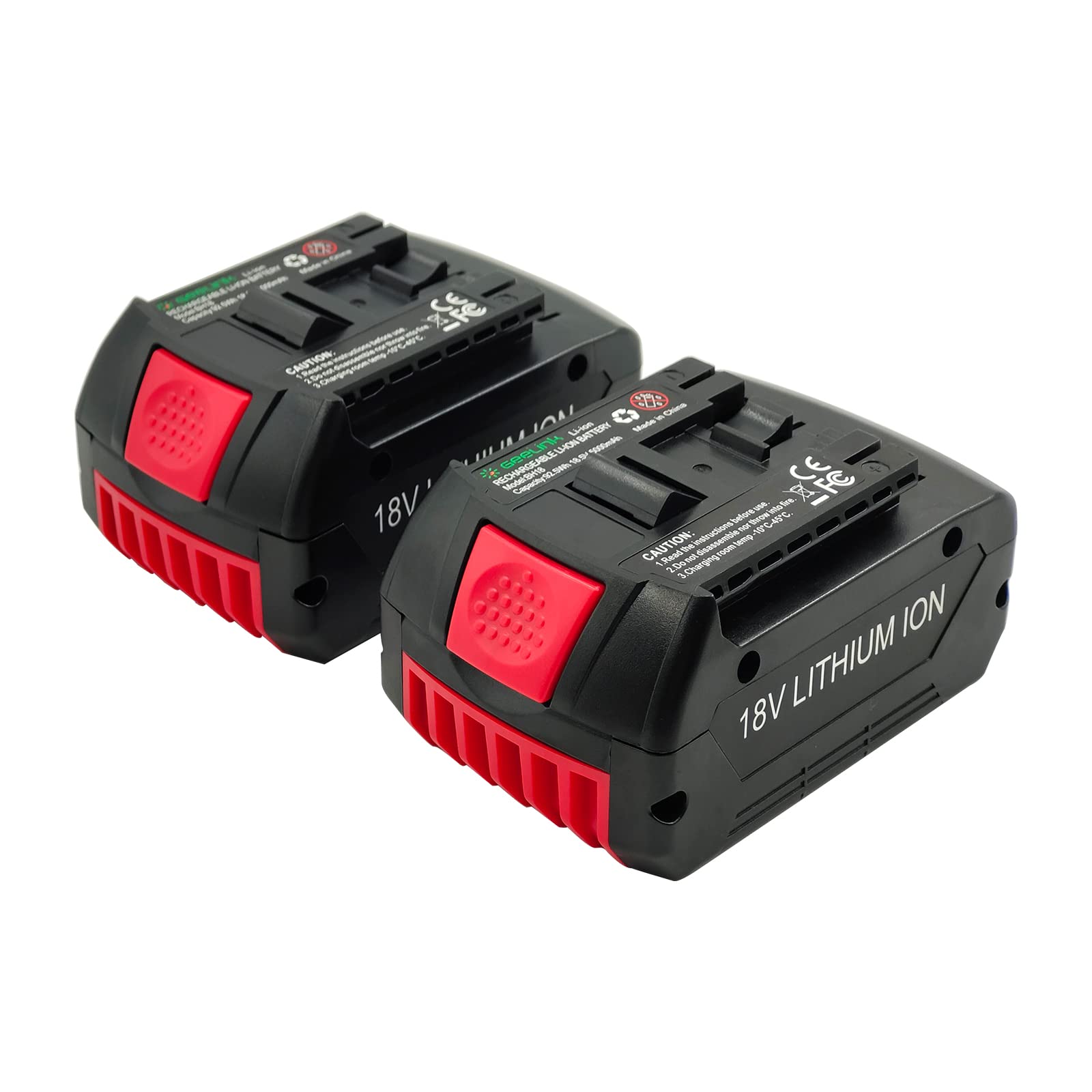 Paquete de 2 baterías BAT609 de 5.0 Ah de repuesto para Bosch Professional 18 V | Compatible con herramientas eléctricas inalámbricas Bosch BAT610G BAT618G BAT619 BAT621 BAT620 con indicador de carga LED