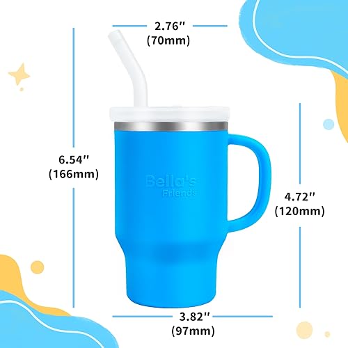 Miniatura 3 de Bella's Friends Handy Mini vaso  Adorable vaso de 9 onzas para niños pequeños, interior inoxidable y cuerpo de silicona, a prueba de fugas, apto