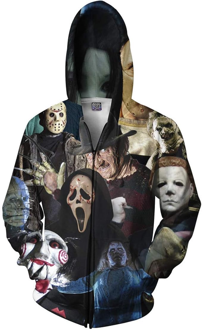 Horror zip up hoodies Clearance