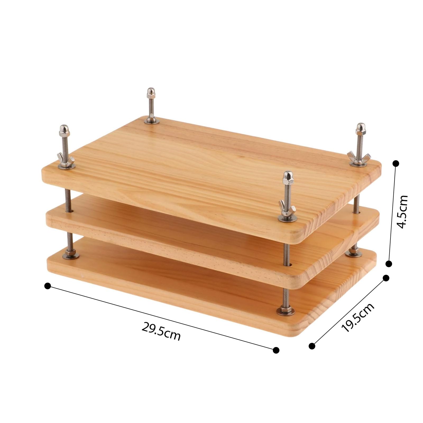 Presse à reliure à 3 panneaux avec planches en bois épais et attaches en acier, parfaite pour le travail créatif et l'utilisation à la maison