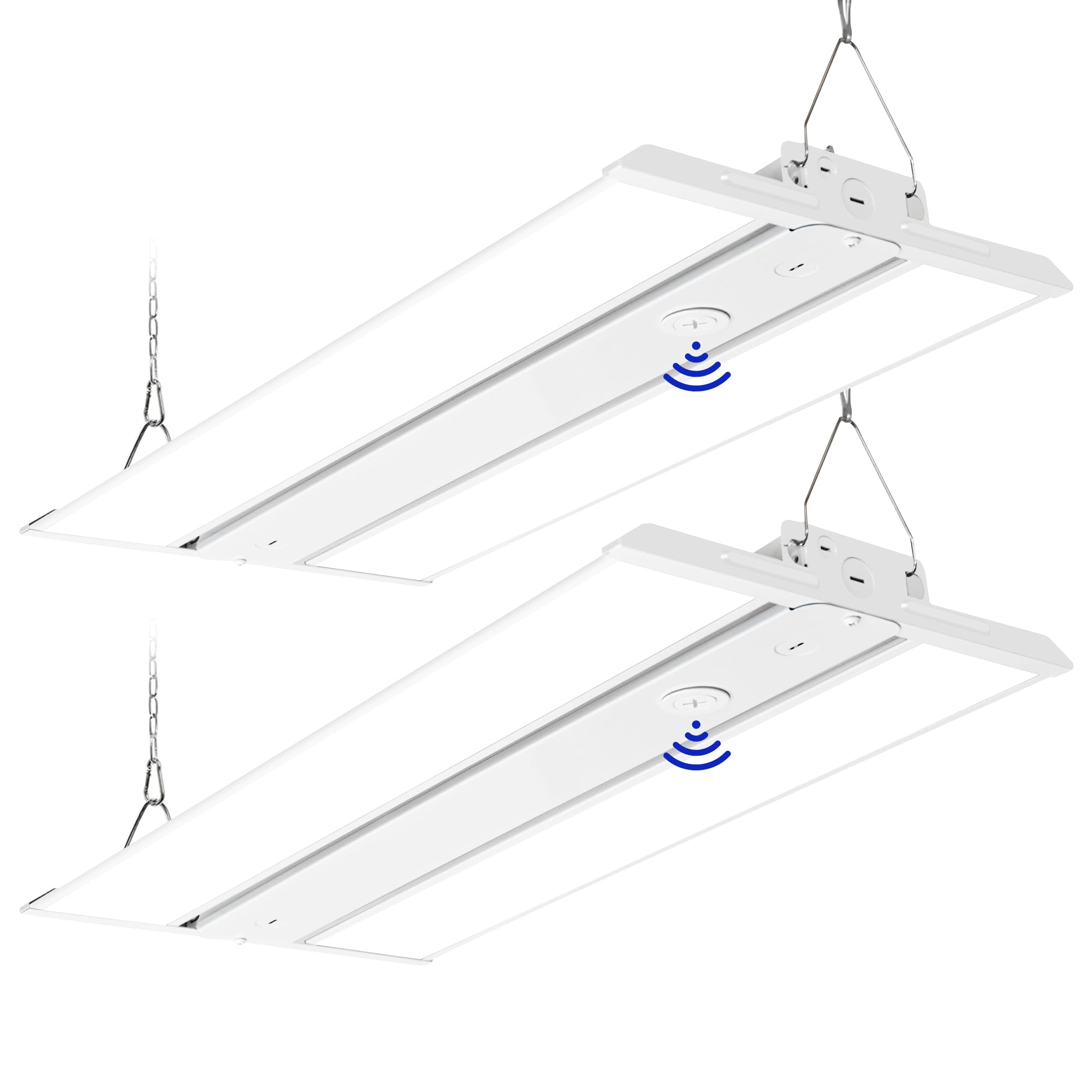 - hykolity LED Linear High Bay Shop Lights 2FT with PIR Sensor Base, 165W/132W/99W Power Tunable, 22275LM/17820LM/13365LM 5000K Lighting Fixtures for Garage Warehouse, 2 Pack