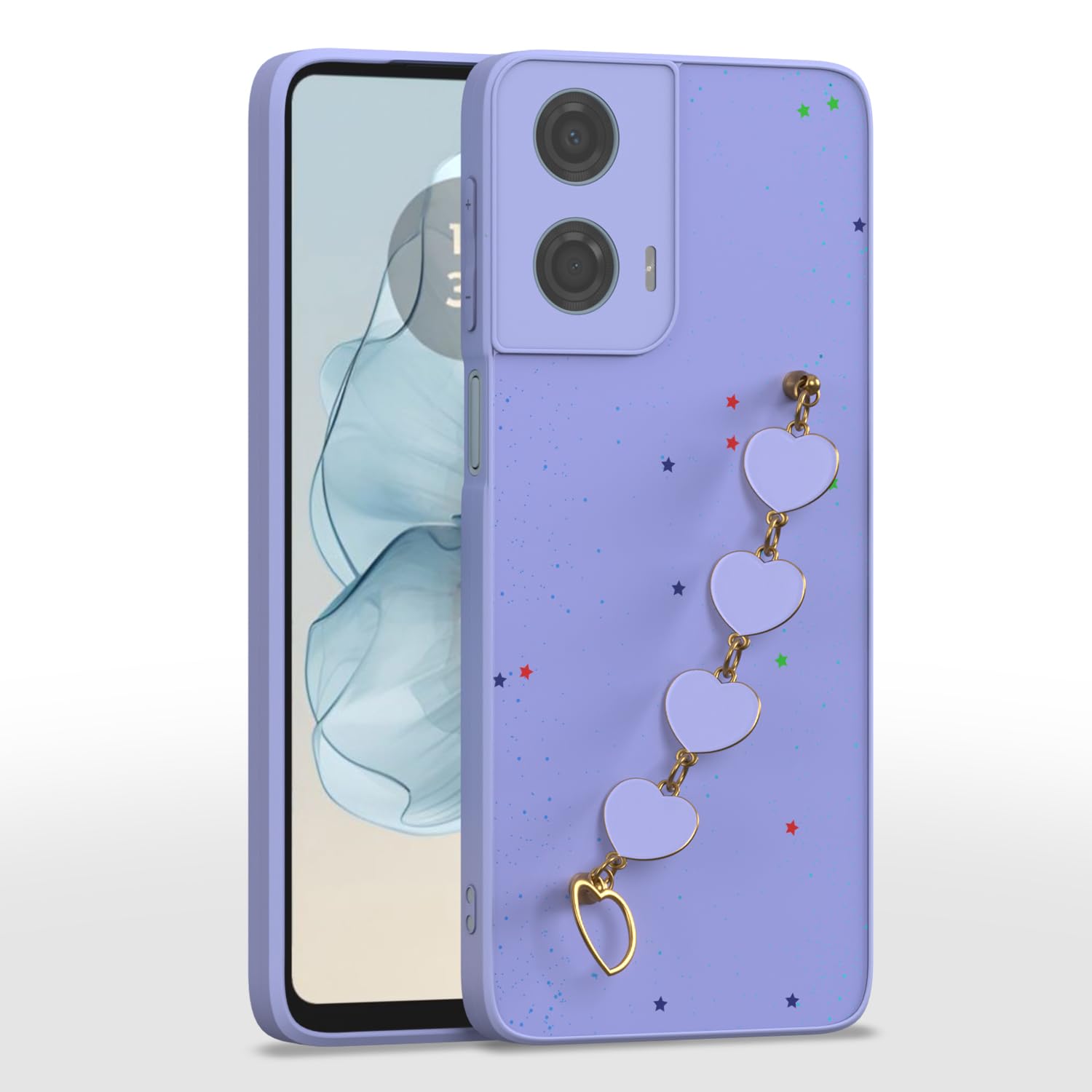 Pikkme Moto G24 Power Back Cover for Girls | Heart Shaped Metal Chain Blocks | Sparkling Soft TPU | Case for Moto G24 Power (Purple) (B0D5GQX9GW) Amazon Price History, Amazon Price Tracker