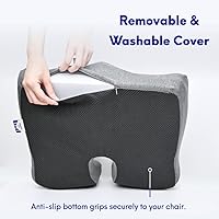 Vista 7 de C CUSHION LAB Cojín de Asiento Patentado para Alivio de Presión para Largas Horas de Estar Sentado en Silla de Oficina/Casa, Auto, Silla de Ruedas