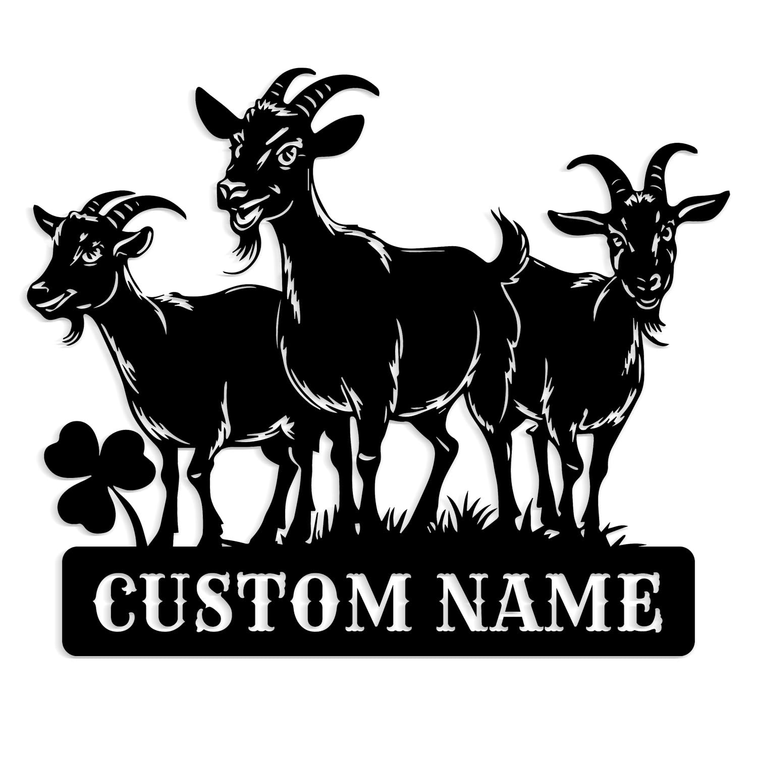 Meigoart Style-1 Personalized Goat Metal Sign, Goat Farm Sign,Goat Metal Wall Art,Farmhouse Wall Decor,Gift For Farmer,Ranch Barn Sign Home Decor (Style-1)