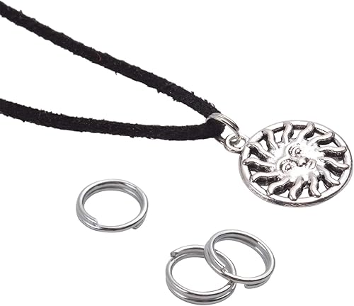 Vista 89 de Aylifu 200 anillos de metal divididos, anillos de salto de doble bucle chapados en níquel de 0.63 pulgadas, pequeños anillos de llavero de cristal