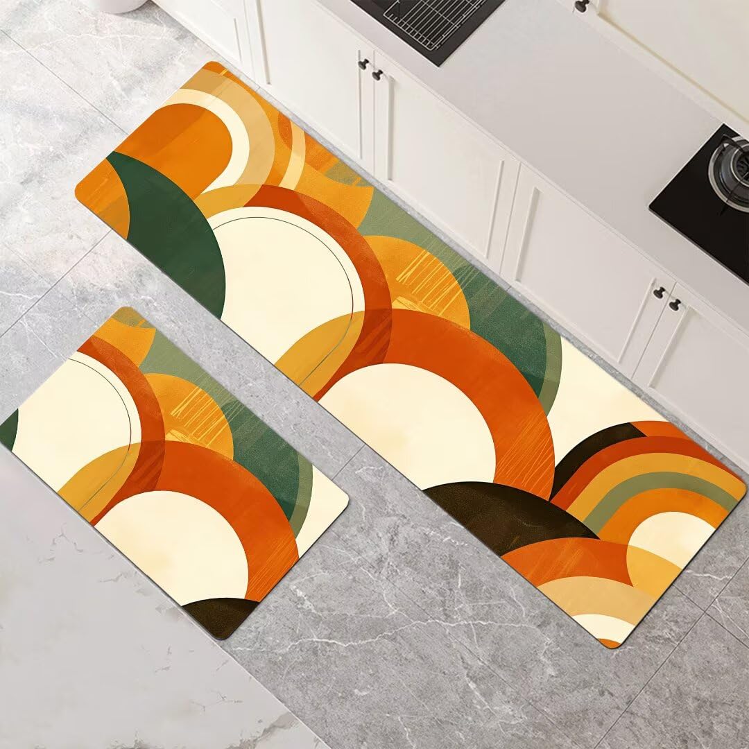 Alfombras de cocina de 2 piezas juego moderno antideslizante gris lavable de 45x70 y 45x140cm