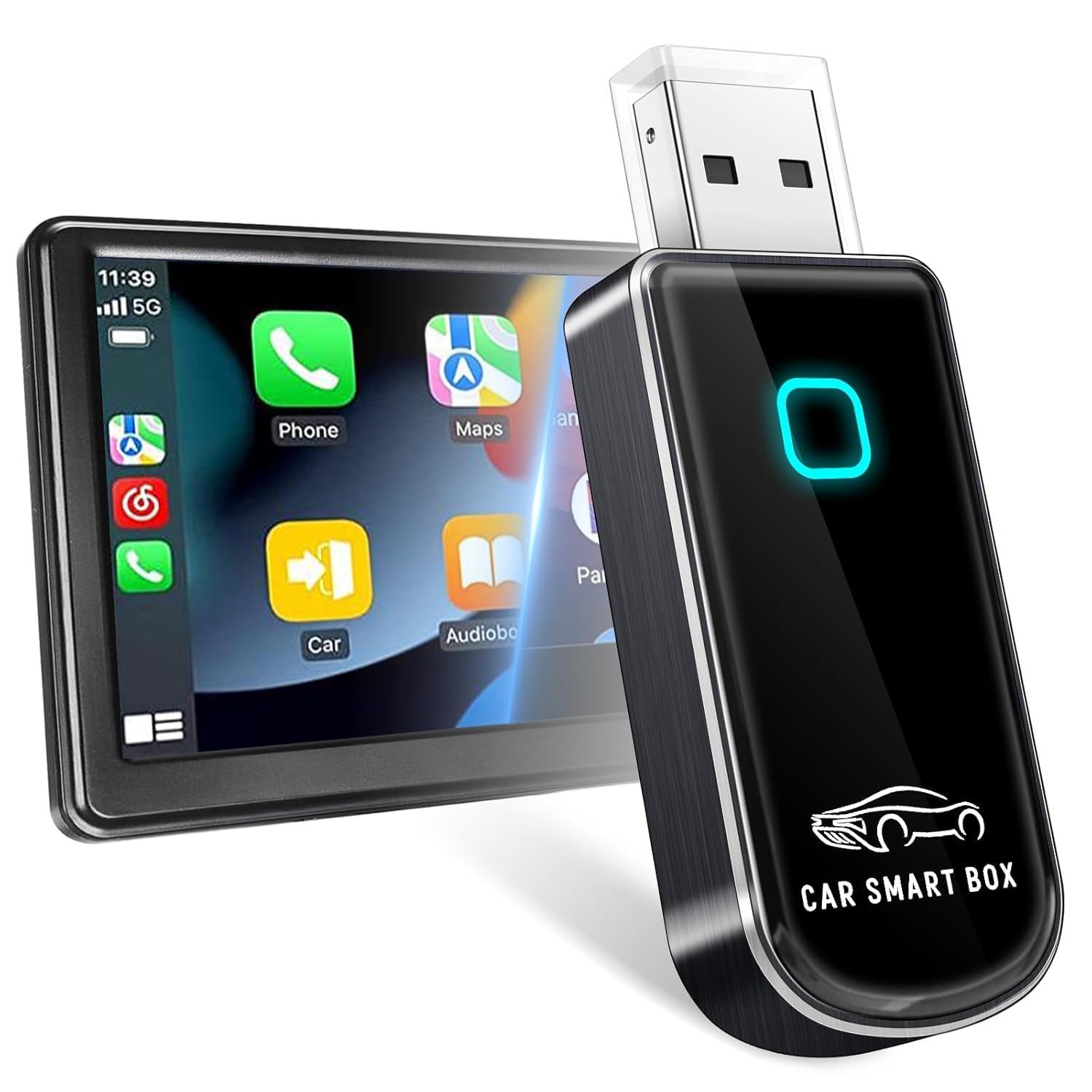 BIGASUO 2026 Upgraded Mini Wireless CarPlay & Android Auto Adapter, 2-in-1 CarPlay DonglePlug & Play Wireless CarPlay Ad