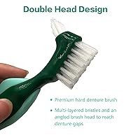 Vista 4 de Kit de limpieza de prótesis, estuche de dentadura, tazas de dentadura postiza, cepillo de dientes con dentadura dura, contenedor de dentaduras