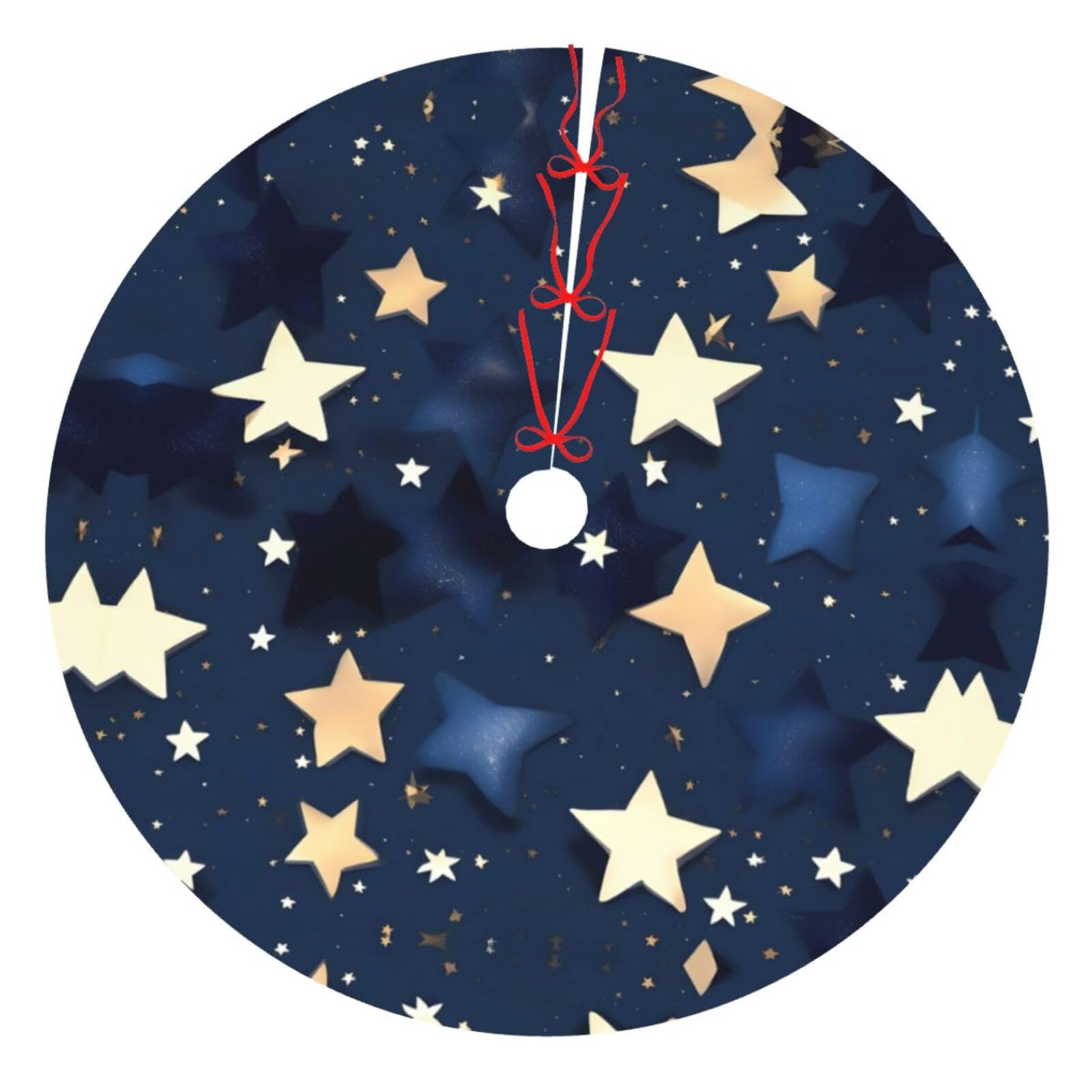 Tapis de sapin de Noël bleu marine ciel et étoiles imprimé vacances intérieur
