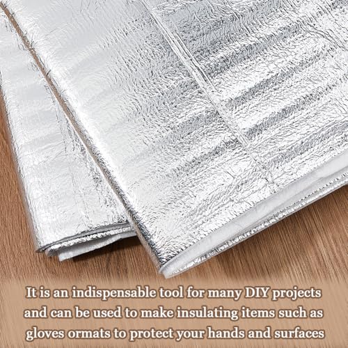DICOSMETIC 1 Rolle 3M X 0.6M Aluminiumfolie Wärmereflektierendes Klebeband Silber Hitzebeständige Polsterung Einseitige Reflektierende Isolierrolle Für Topflappen Und Tischhitzeunterlagen Herstellen