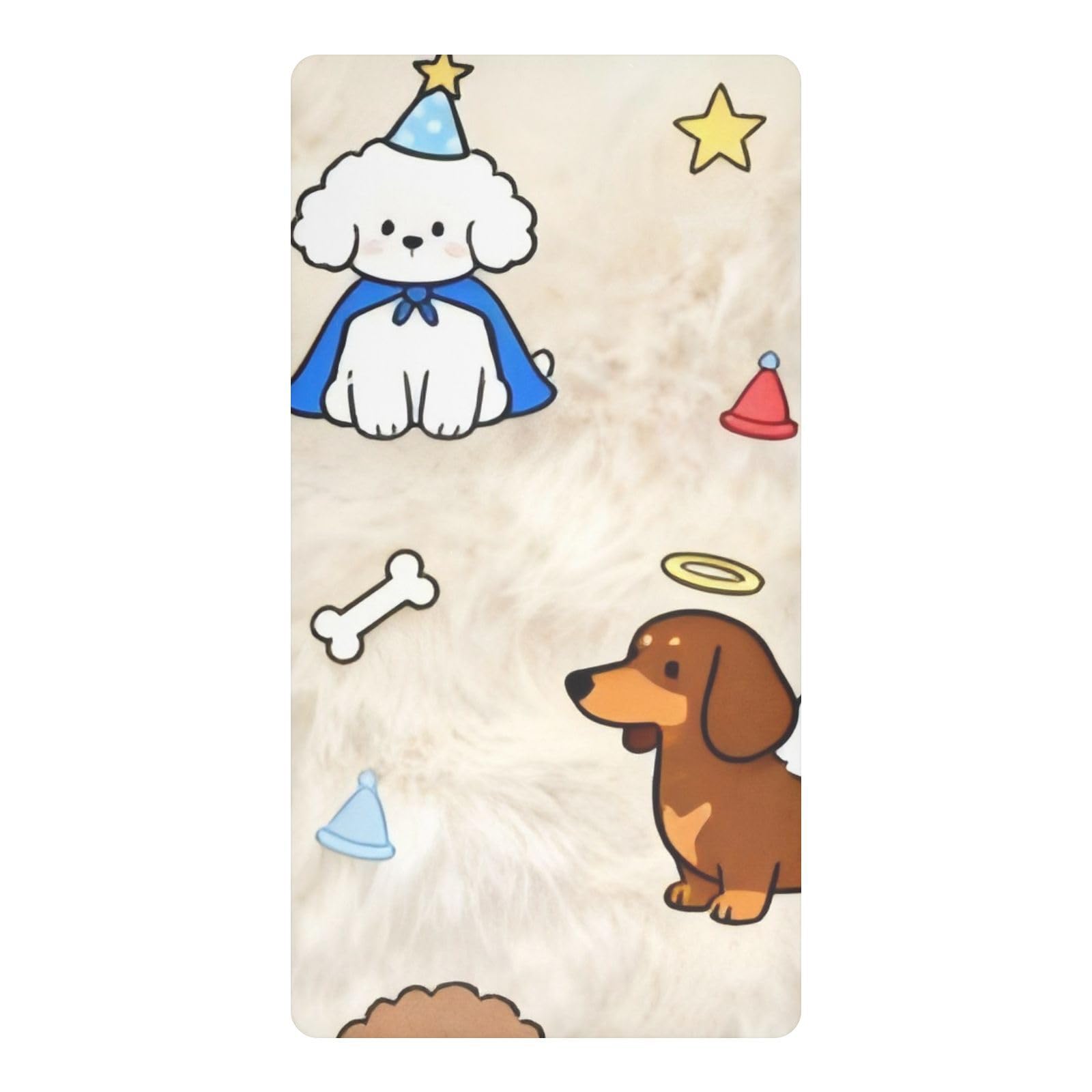 Drap imperméable tout-petit marron motif chien saucisse pour lit enfant
