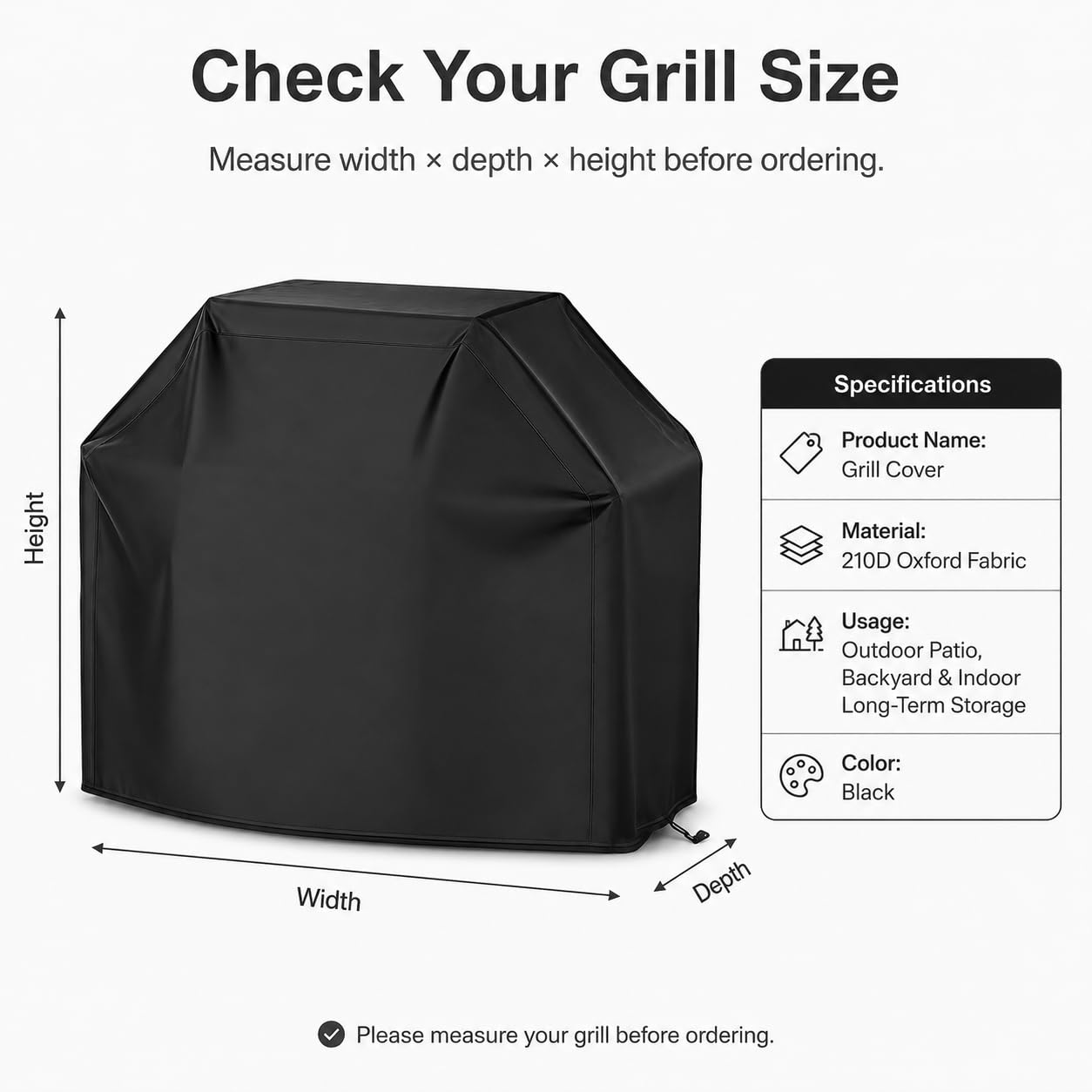 Funda Barbacoa para Barbecook Manua 2 2016-2026 | Tessuto Oxford 210D Impermeabile Resistente UV Polvere Neve Vento Facile Da Pulire Copertura Esterno