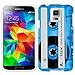 Samsung Galaxy S5 Case, Snap On Cover by Trek Retro Clear Cassette Tape Blue Phone Firm Case