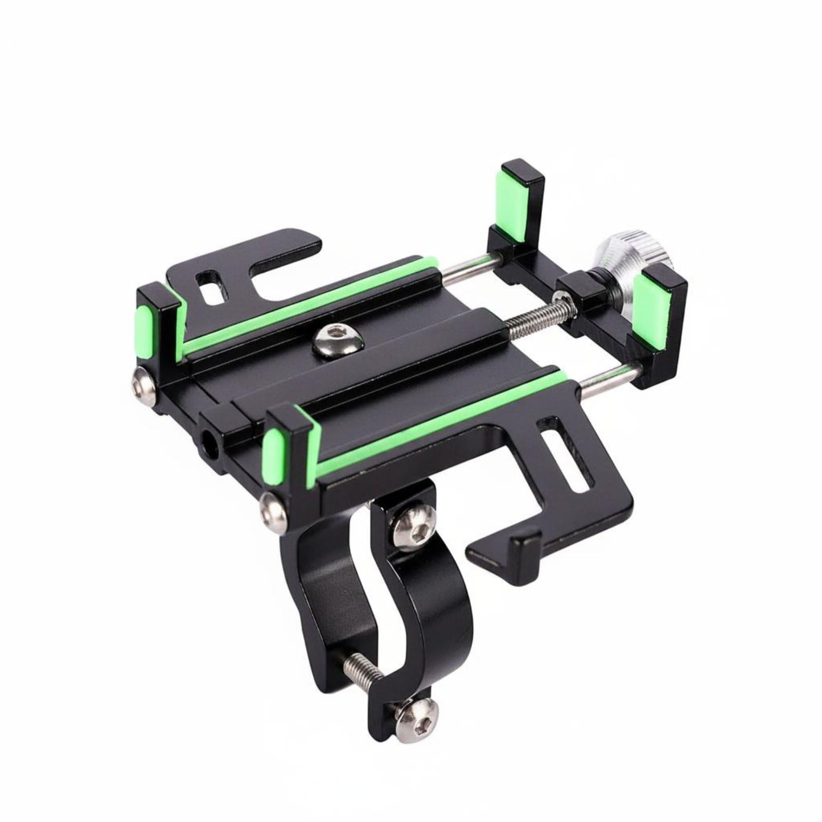 Aluminum Alloy Cycle Phone Mount Navigation Support Motorcycle Phone Holder Secure Hold Electric Bicycle Handlebar Holder Anti-Slip for Cycling, Electric Bike, Motorcycling, Green-image-42