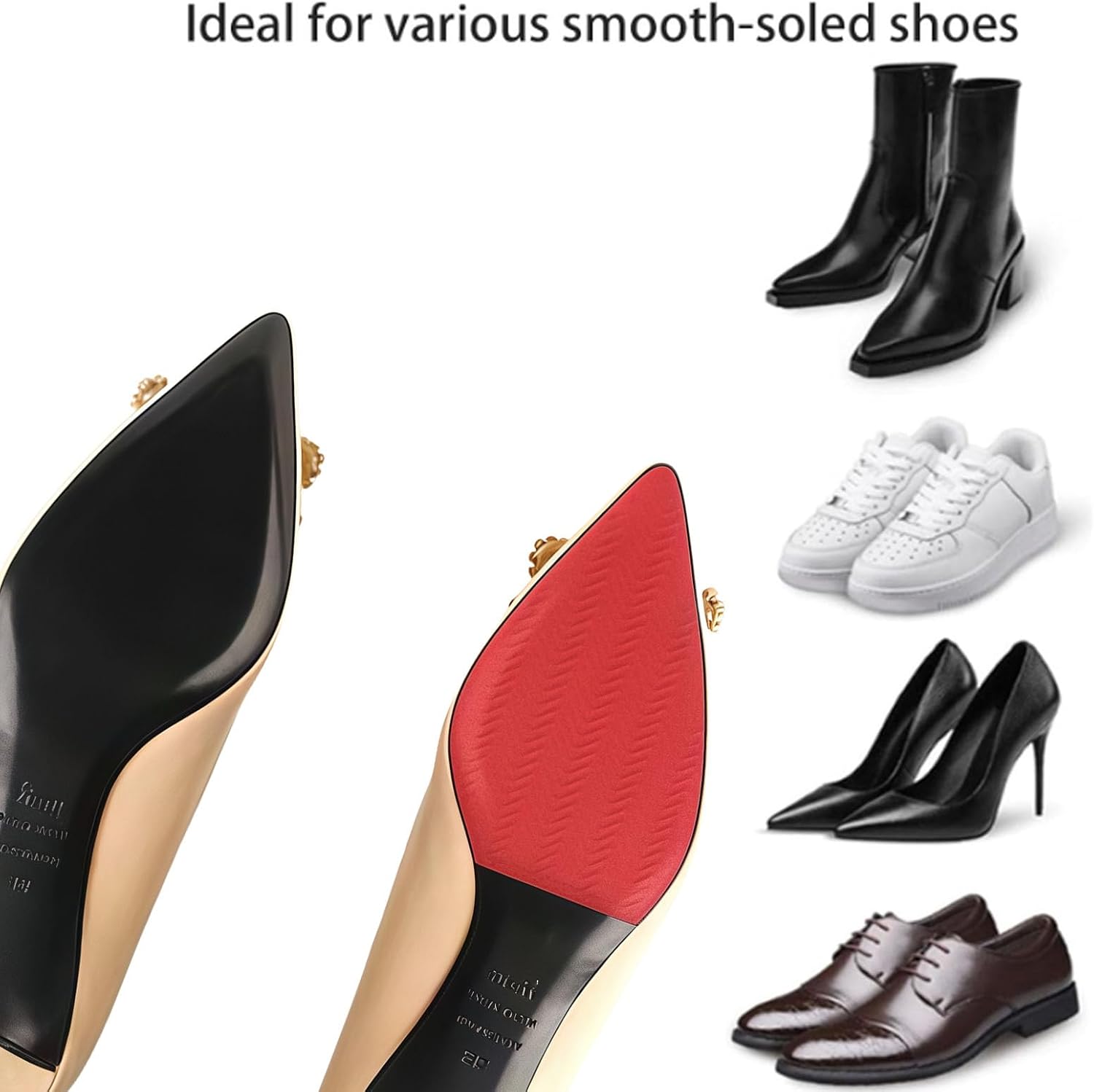 10 Pack Shoe Sole Protector Non Slip, Self-Adhesive Shoe Sole Bottom Protectors Grips for High Heels Boots Flats Shoes, Red Bottom Cover, 5.31 x 3.94inchs