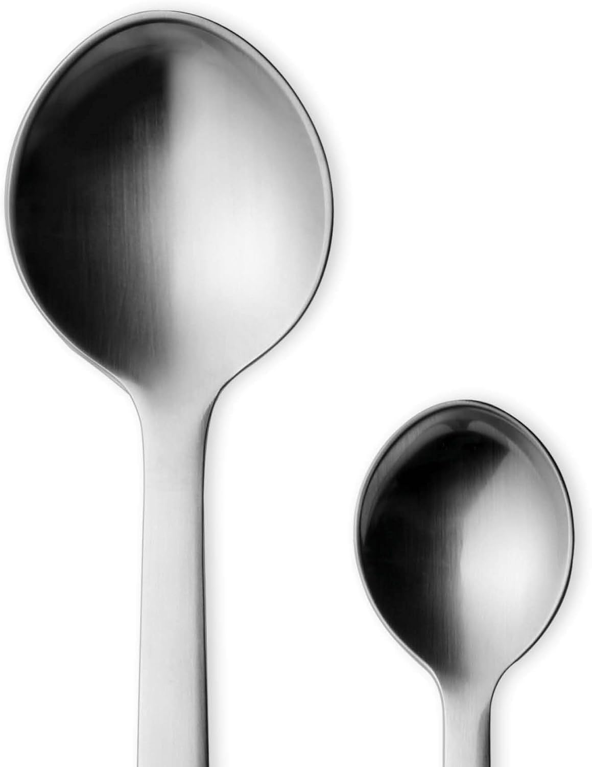 Georg Jensen New York Cutlery Set of 6 Spoons, Forks, Long Grill Knives and Tea Spoons by Henning Koppel - Matte 18/8 Stainless Steel - Pack of 24
