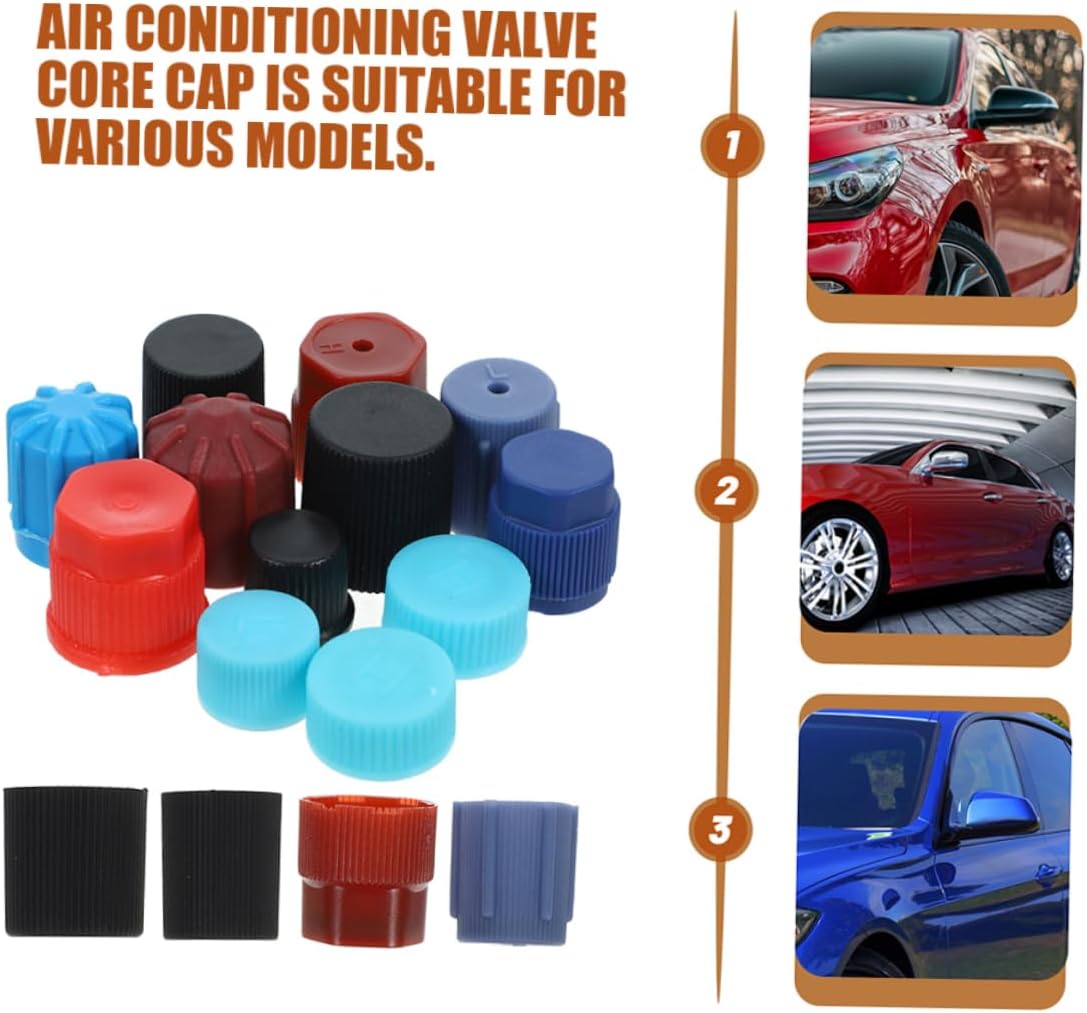Gatuida 77pcs Car Air Conditioning Valve Core Seal Caps for Systems Easy Installation Prevents Debris Essential Maintenance Accessory